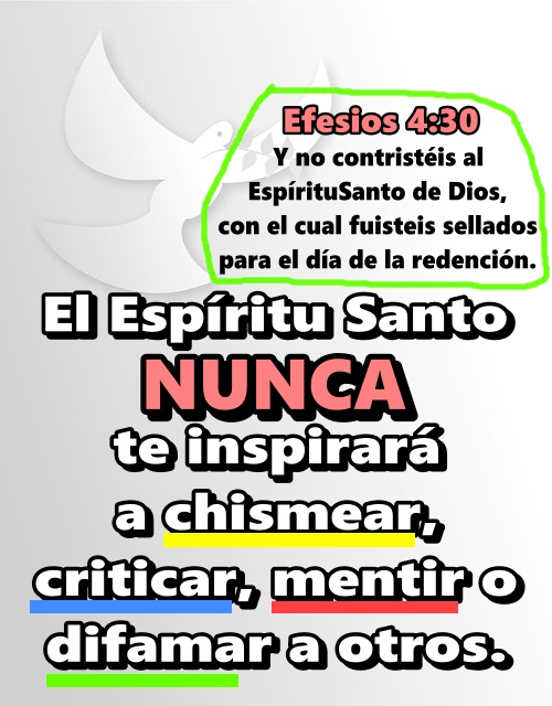 Y no contristéis al Espíritu Santo de Dios